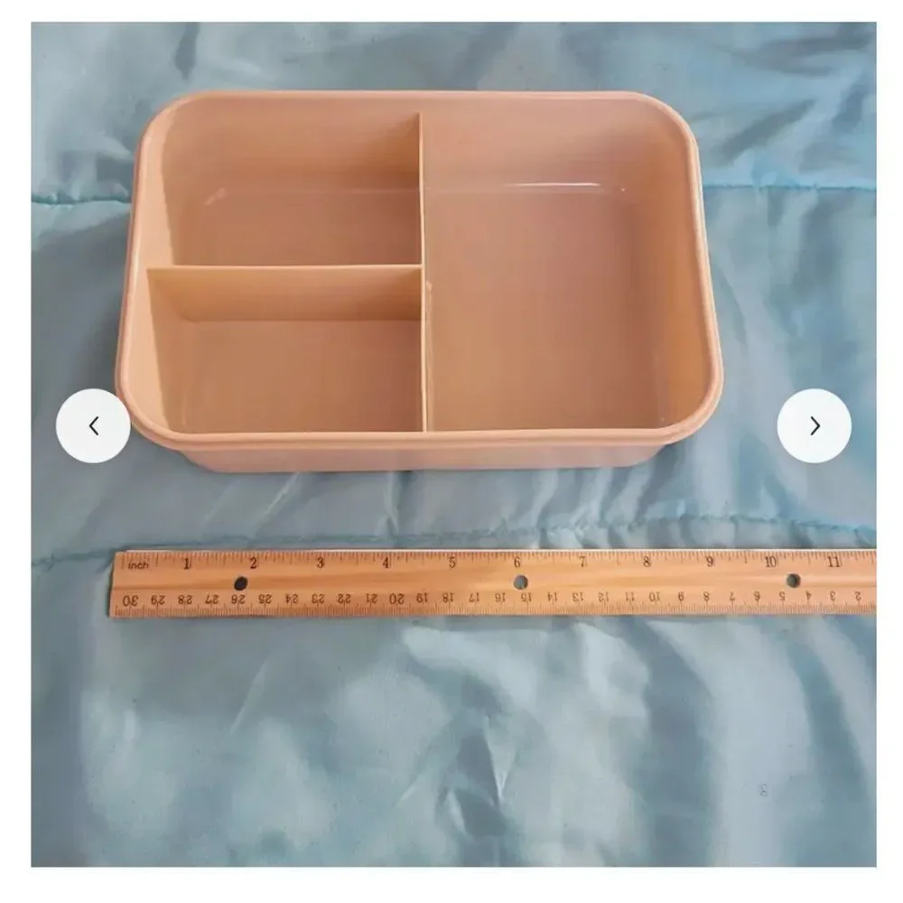 NEW Portion Control Leakproof Lunch Bento Box Microwave Safe Tableware PINK ONLY - Picture 11 of 15